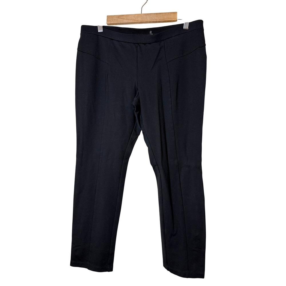 NIC+ZOE Women Pants PL Black Slim Pull On Cropped Stretch Career Minimalist
